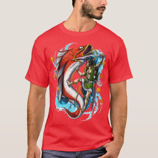 Japanese Giant Carp Fish Samurai Warrior Folklore T-Shirt