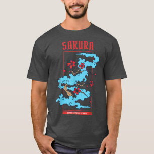 Japanese Gift Retro Sakura Themed Cherry Blossom T-Shirt