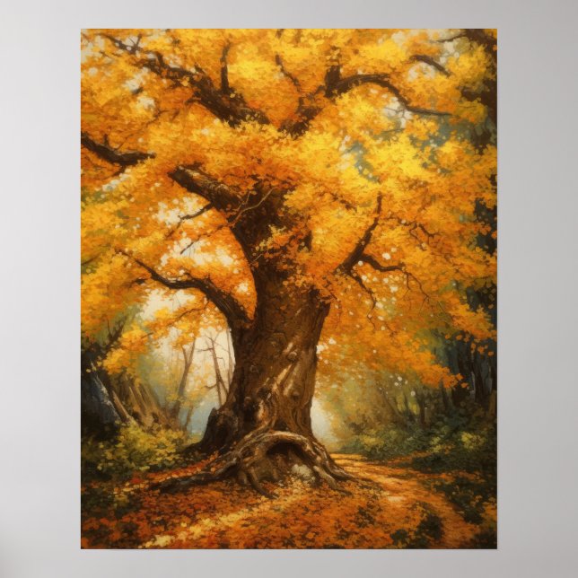 Japanese Ginkgo Tree Art Print Poster (Front)
