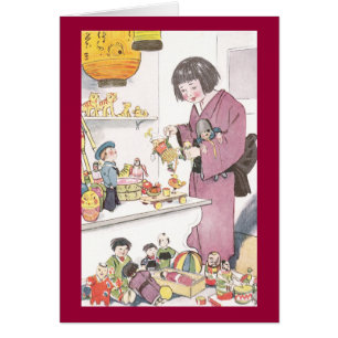 Japanese Girl and Dolls