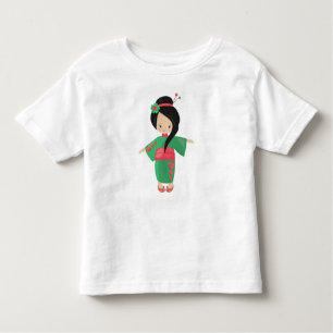 Japanese Girl, Japan, Cute Girl, Green Kimono Toddler T-Shirt