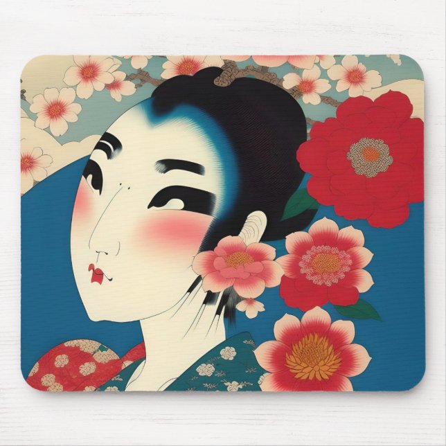 Japanese Girl Mouse Pad (Front)