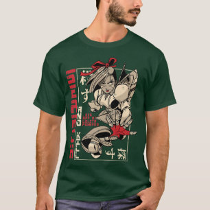 Japanese Girl Warrior Cosplay Manga Anime  (2) T-Shirt