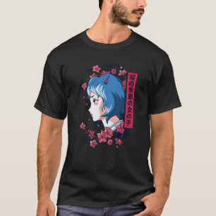 Japanese girl with cherry blossoms sakura Japanese T-Shirt