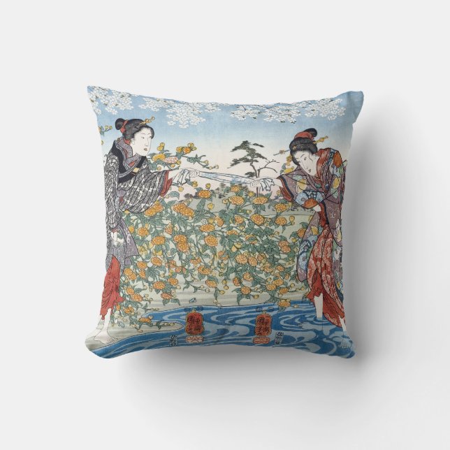 Japanese Girls by Ide Tama River Cushion (Front)
