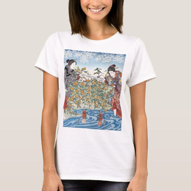Japanese Girls by Ide Tama River T-Shirt (Front)