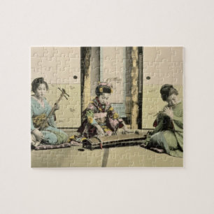 Japanese girls playing the flute, 'koto' and samis jigsaw puzzle