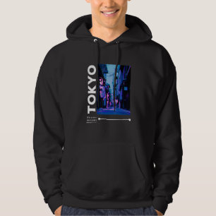 Japanese Glitch Cyberpunk Tokyo Streetwear Aesthet Hoodie