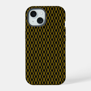 Japanese Gold & Black Pattern iPhone 15 Case