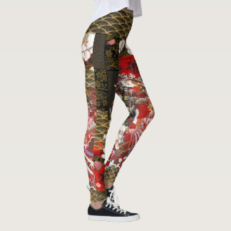 Japanese Gold Leaf Geisha Fondo Leggings