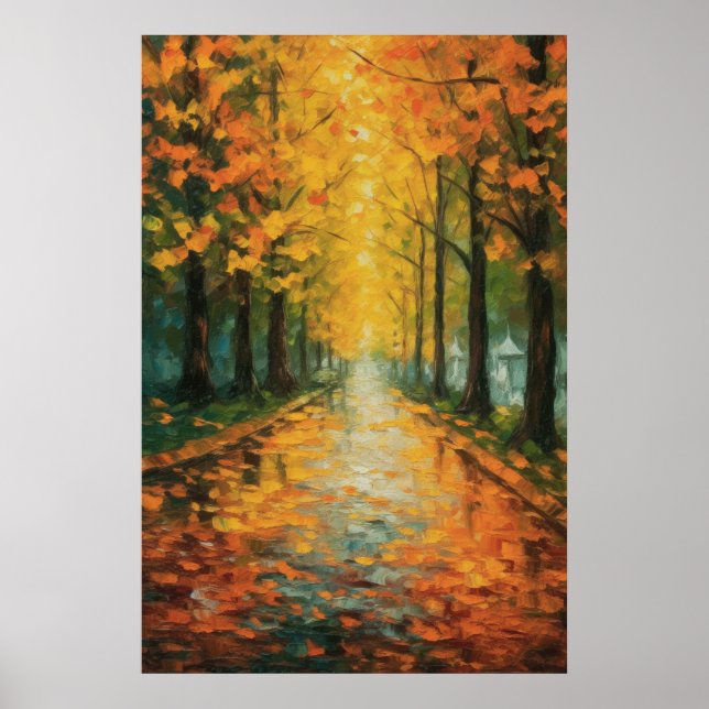 Japanese Golden Ginkgo Lane Fine Art Poster (Front)