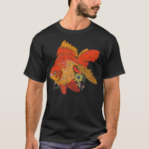 Japanese Goldfish Vintage Floral Look T-Shirt