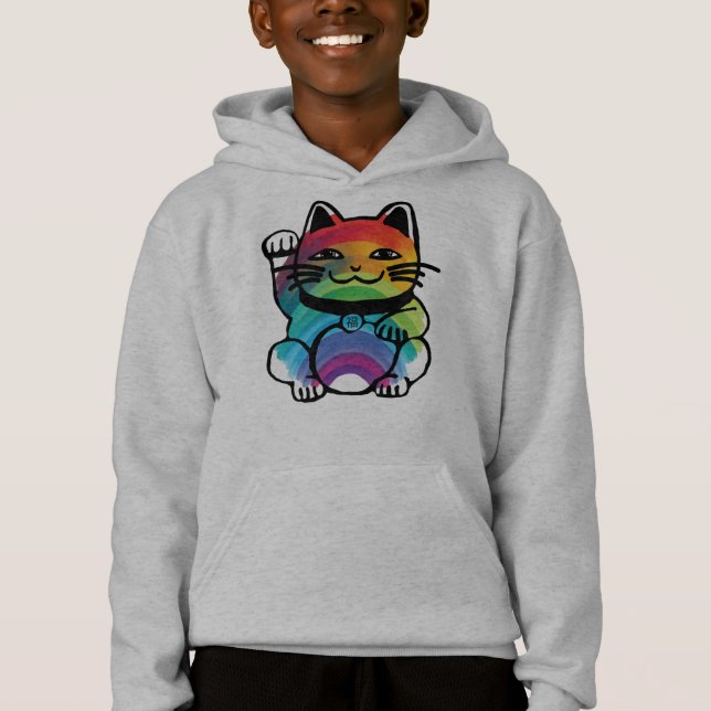 Japanese Good Luck Cat with Rainbow (Front)