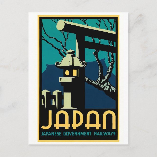 Japanese Government Railways Vintage World Travel Postcard (Front)