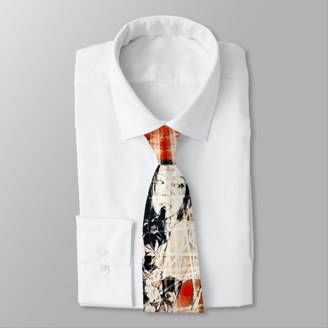 Japanese Graffiti Modern Tie (Tied)
