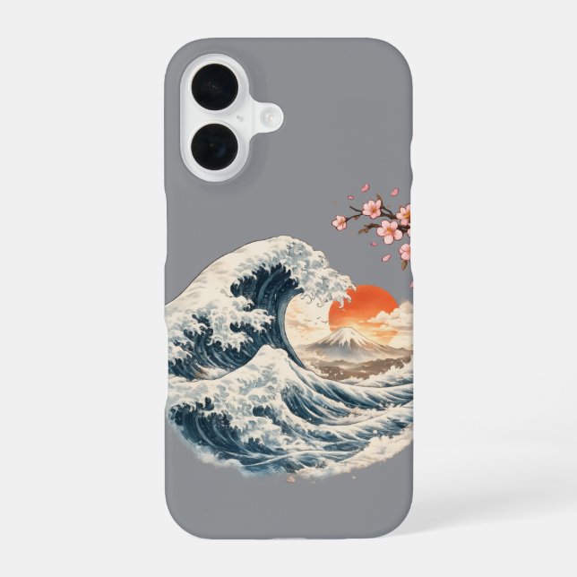 Japanese Great Wave Cherry Blossom iPhone Case (Back)