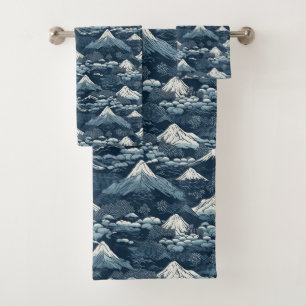 Japanese Great Wave Pattern Bath Towel Set