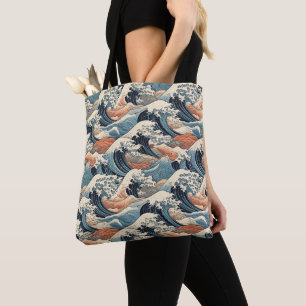 Japanese Great Wave Pattern Tote Bag