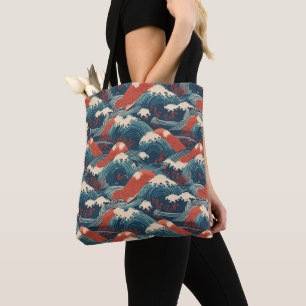 Japanese Great Wave Pattern Tote Bag