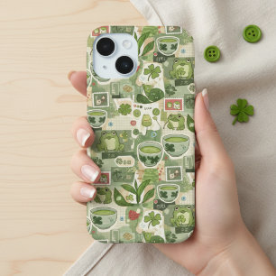 Japanese Green Anime Moodboard kawaii cartoon gift iPhone 15 Case