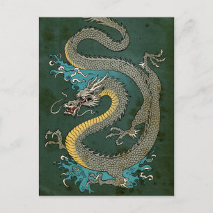 JAPANESE GREY DRAGON POSTCARD