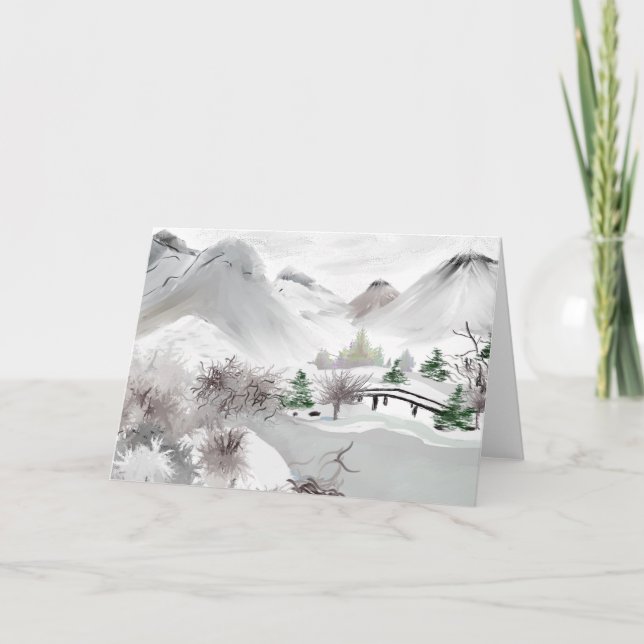 Japanese Haiku Art Greeting Card (Front)