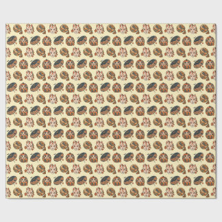 Japanese Halloween Kitsune Pumpkin Yokai Pattern Wrapping Paper