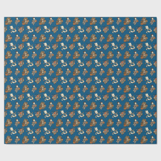 Japanese Halloween Kitsune Pumpkin Yokai Pattern Wrapping Paper