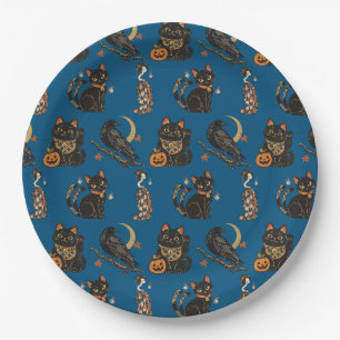 Japanese Halloween Yokai Pattern Paper Plates