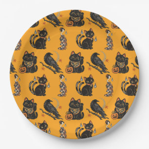 Japanese Halloween Yokai Pattern Paper Plates