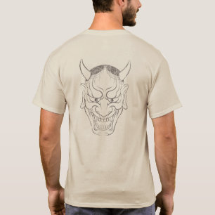 Japanese Hannya Mask - Black and White T-Shirt