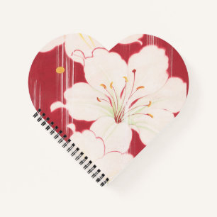 Japanese heart-shaped notebook with flowers II