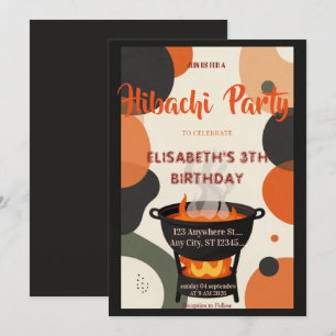 Japanese Hibachi Dinner Party Birthday Invitation