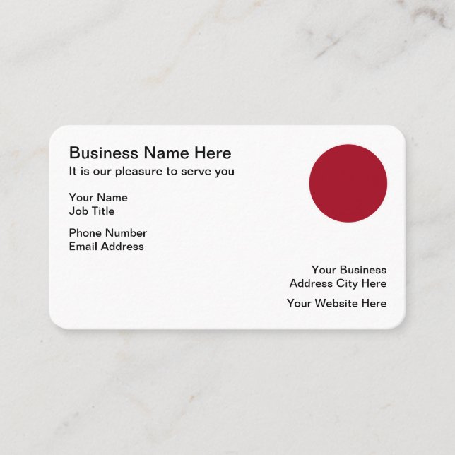 Japanese Hinomaru Circle Of Sun Business Cards (Front)