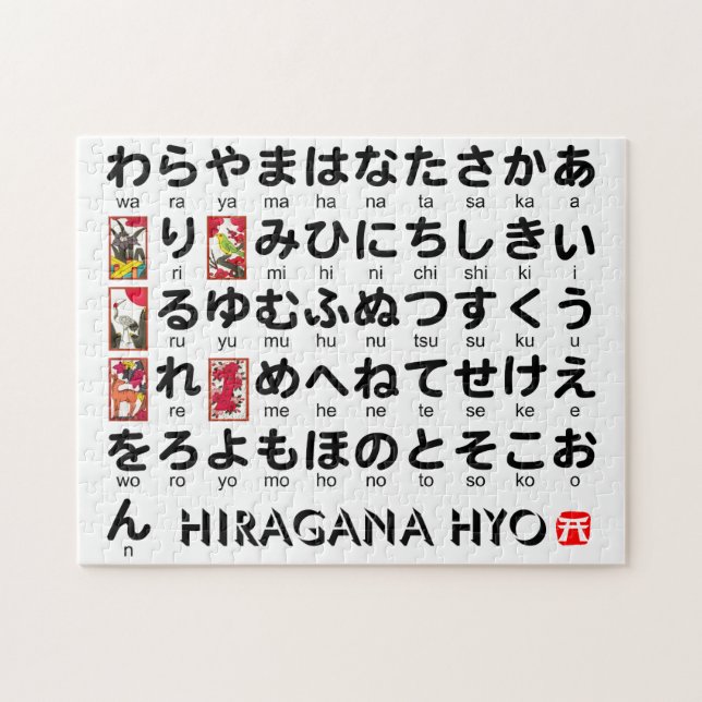 Japanese Hiragana (Alphabet) table Jigsaw Puzzle (Horizontal)