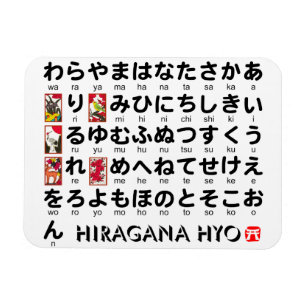 Japanese Hiragana (Alphabet) table Magnet
