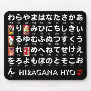 Japanese Hiragana table (Hanafuda) Mouse Pad