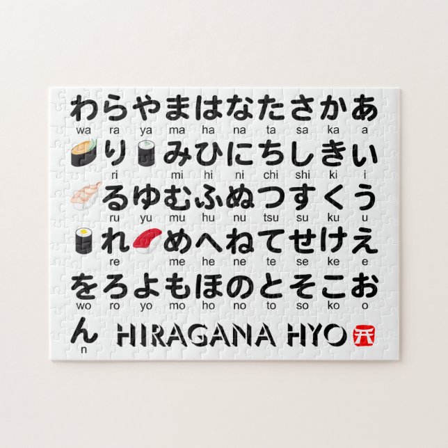 Japanese Hiragana table(Sushi) Jigsaw Puzzle (Horizontal)