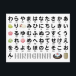 Japanese Hiragana Table (Wagashi) Postcard<br><div class="desc">Hiragana is the most basic Japanese characters. First learn Japanese characters,  "Hiragana" is.</div>