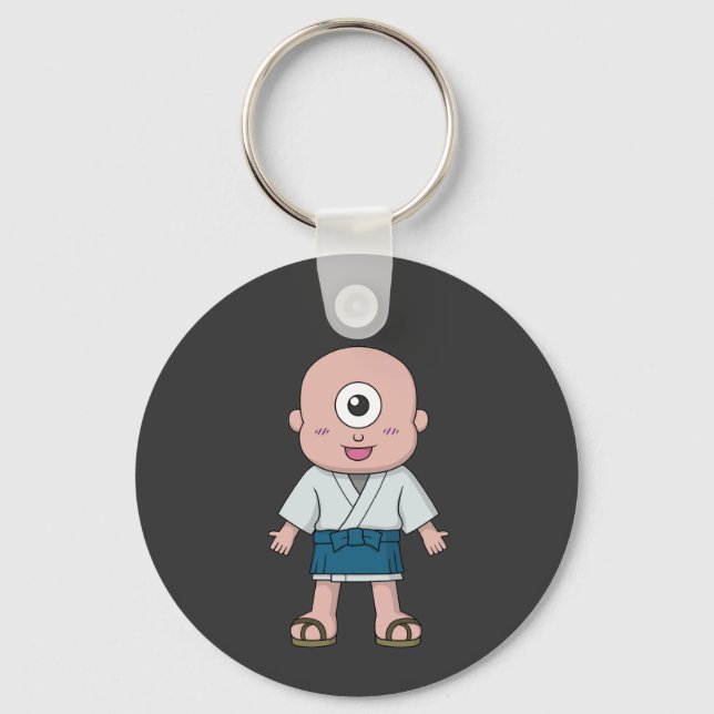 Japanese Hitotsume-kozo (One-Eyed Kid): Yokai Key Ring (Front)