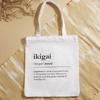 Japanese Ikigai Life Purpose Minimalist Definition Tote Bag