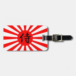 Japanese Imperial Flag with Samurai Kanji Symbol Luggage Tag