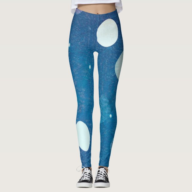Japanese Indigo Dye Blue Leggings (Front)