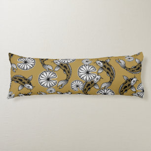 Japanese Indigo Gold Carp Folk Pattern Body Cushion