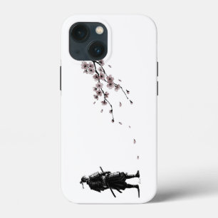 Japanese Ink Art Samurai & Sakura iPhone 13 Mini Case