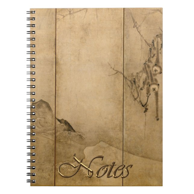 Japanese Ink on paper Gibbons Primates & Landscape Notebook (Front)