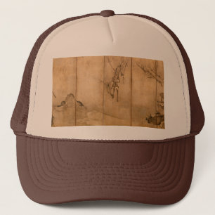 Japanese Ink on paper Gibbons Primates & Landscape Trucker Hat