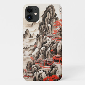 Japanese Ink Painting Phone Case - Mountain and Te