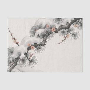Japanese Ink Pine Plum Blossom Winter Tissue Paper