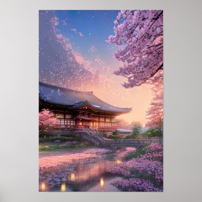  Japanese Inn in the Warm Glow of the Sunset Poster (Front)